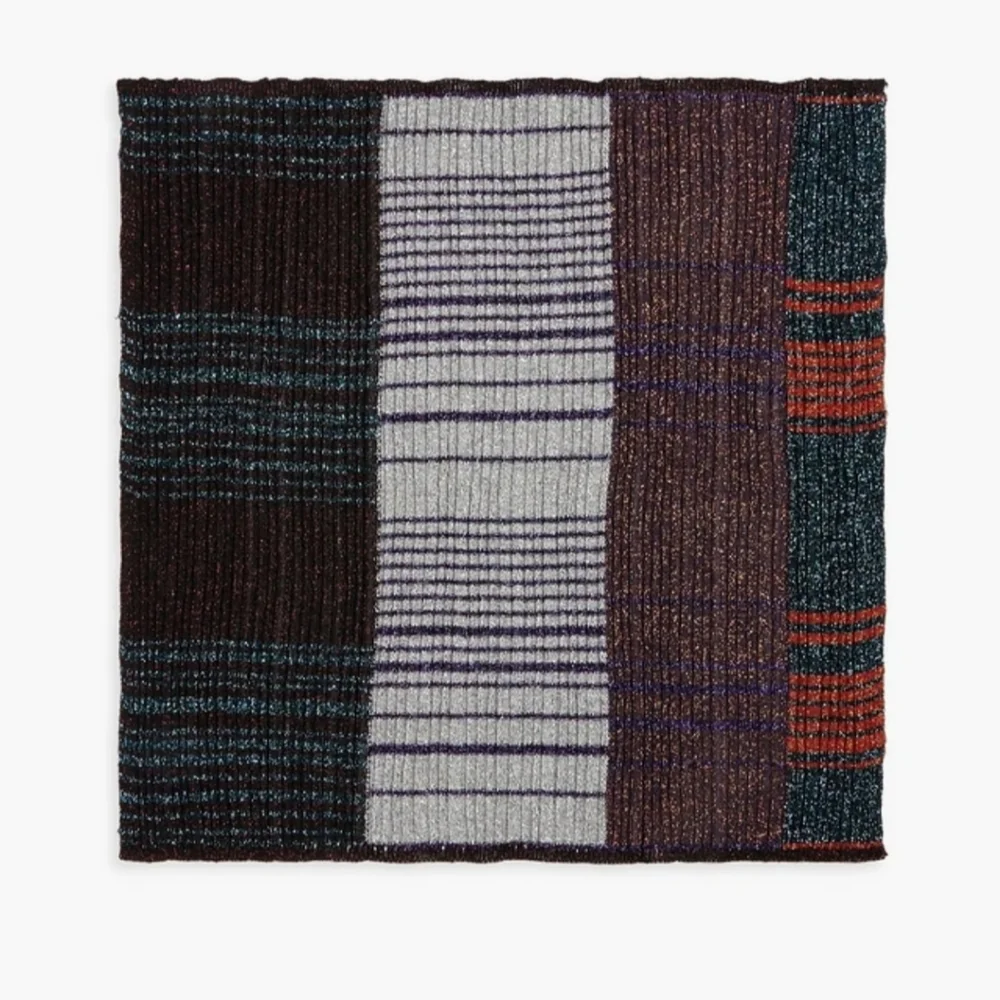 Missoni Metallic Ribbed Knit Bandana Scarf